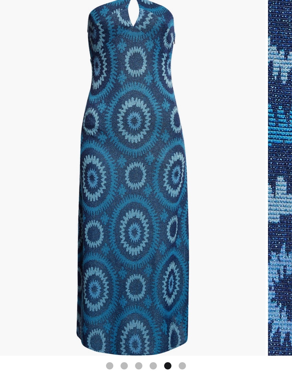 Ramy Brook Blue Circular-Print Halter dress new no tag